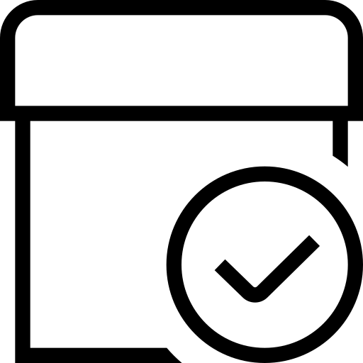 Checkmark-Symbol für sicher verpackte Umzugskartons